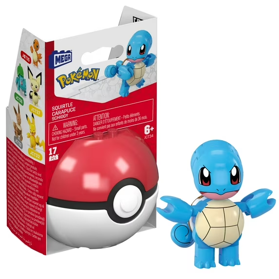 MEGA Pokemon Squirtle Building Kits with Action Figure (17 Pieces)